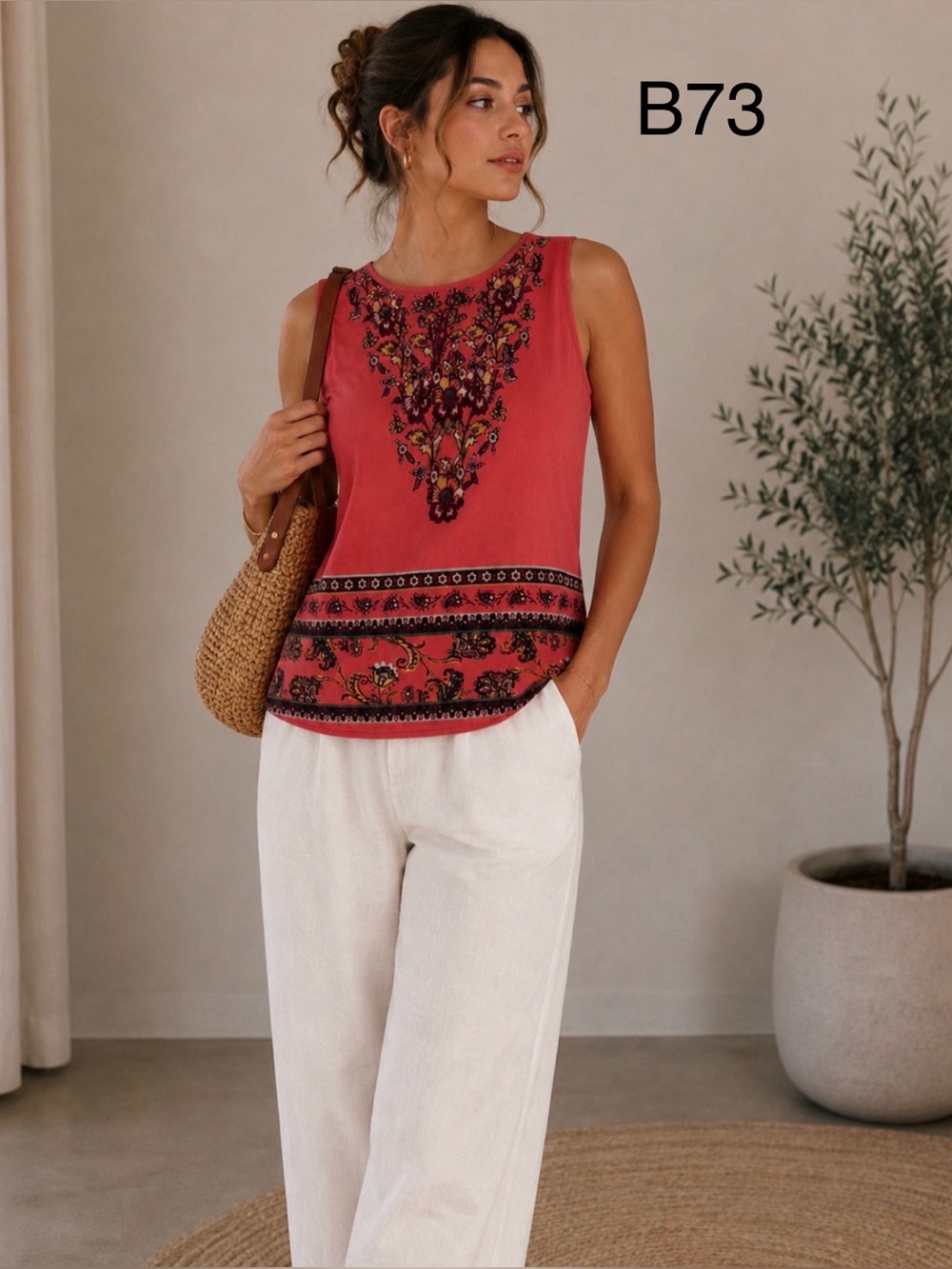 Sweet Wanderer Boho Orange Camisole,Size Medium
